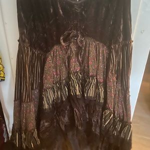 Beautiful patchwork hi low ruffle  skirt